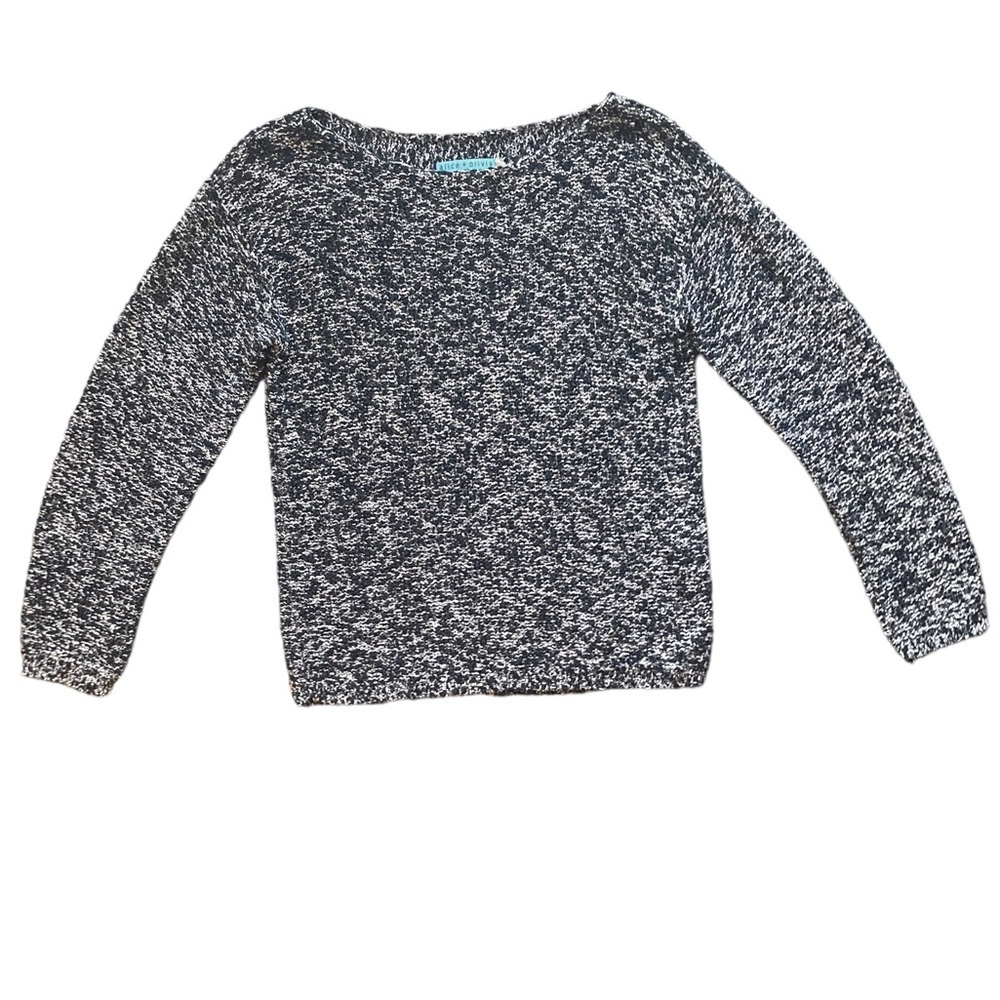 Alice + Olivia Black and White Crew Neck Sweater